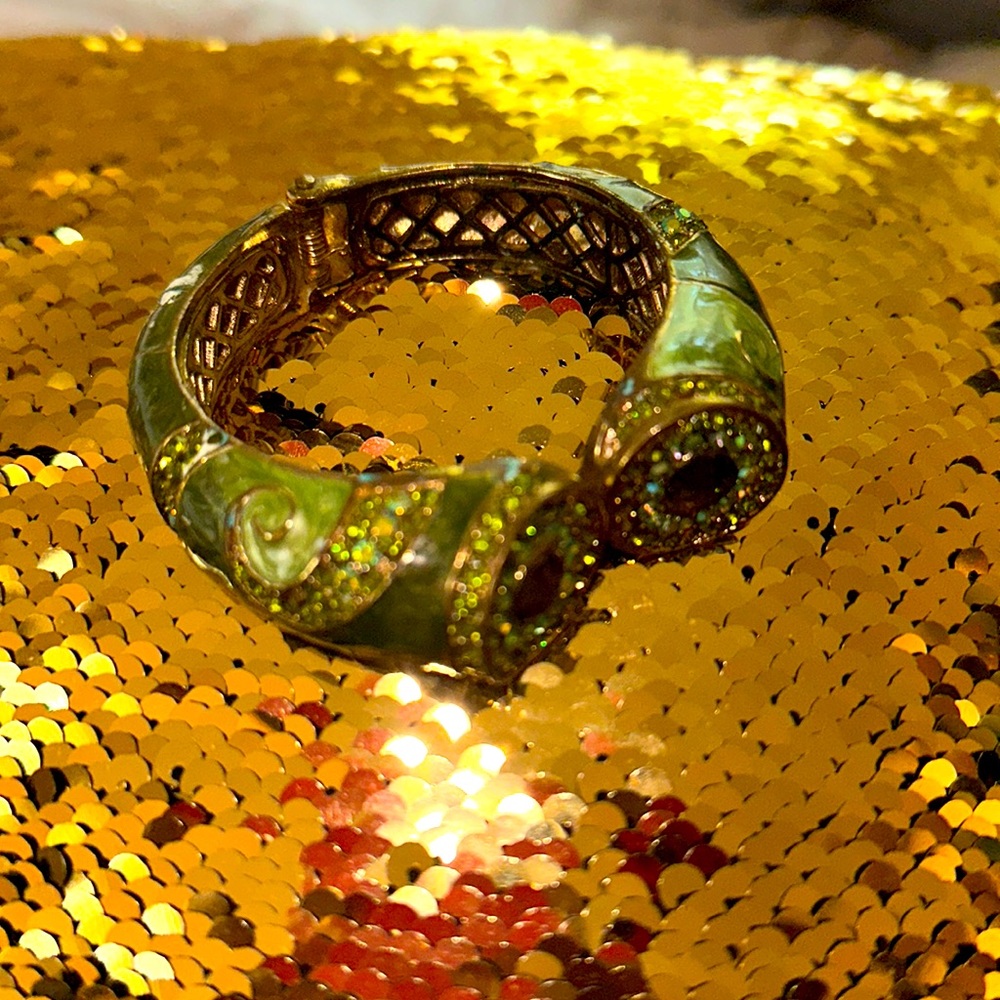 Green bracelet.